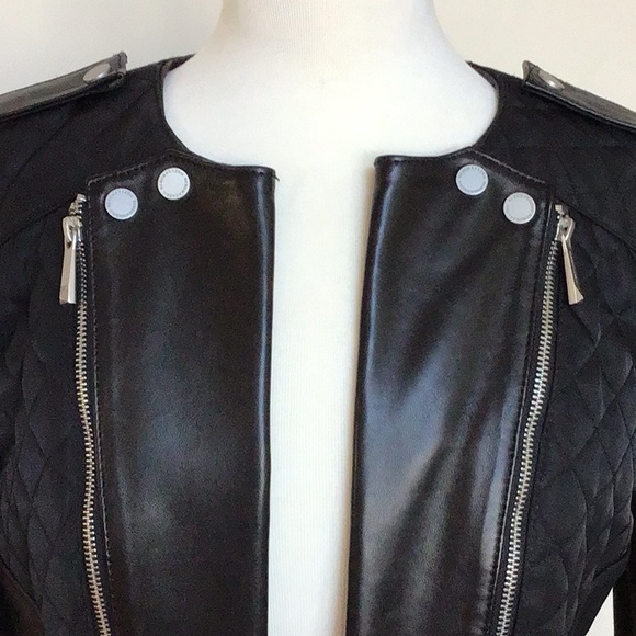 BCBGMAXAZRIA Mixed Leather/Fabric Jacket. - Picture 2 of 15